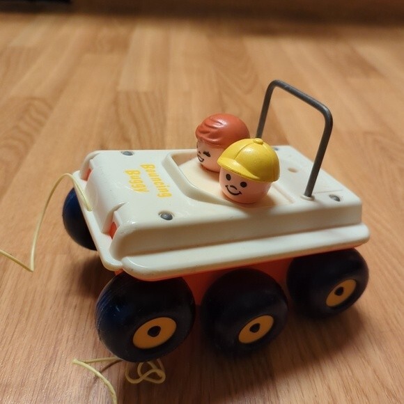 Bouncing Buggy Fisher Price Bouncing Buggy Toy 1973 Vintage Toy Car Pull Toy - Picture 2 of 8